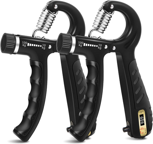 Adjustable Grip Strength Trainer Set (2PCS) - 22-220Lbs (10-100Kg) Resistance, Hand Gripper for Forearm Strengthening and Finger Exercise, Ideal for Muscle Development and Injury Rehabilitation