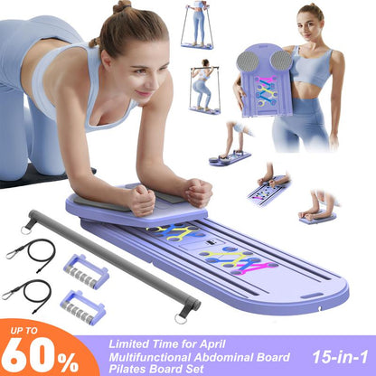 Transform Your Home Workouts with the 15-In-1 Pilates Board & Exerciser Kit - Ultimate Full-Body Fitness Solution!