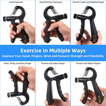 Adjustable Grip Strength Trainer Set (2PCS) - 22-220Lbs (10-100Kg) Resistance, Hand Gripper for Forearm Strengthening and Finger Exercise, Ideal for Muscle Development and Injury Rehabilitation